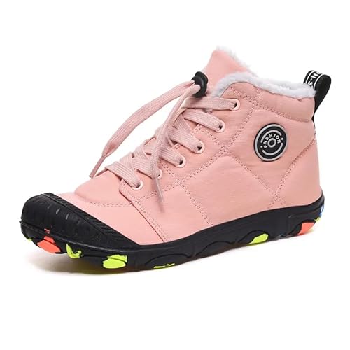 SWZEC BarfußSchuhe Kinder Winter,wasserdichte Barfuß-Winterschuhe für Kinder (31,Rosa) von SWZEC