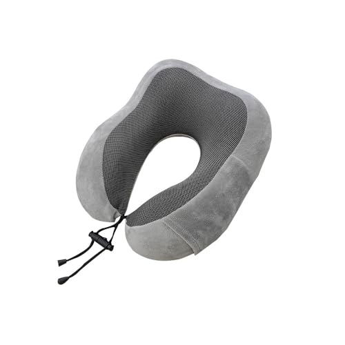 Kissen Bliss Ergonomisches Nackenkissen mit Memory Foam – Bequemes Reisekissen für Flugzeug und Auto (Grau,L（28 * 26 * 12cm）) von SWZEC