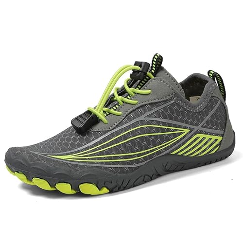 SWZEC Naturcontact Kinder Kontakt 3.0 Kinder-Barfußschuhe Traillaufschuhe Schnell Trocknend Wassersportschuhe Unisex (32,Grau,Grundschulkind) von SWZEC