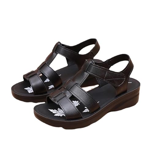 SWZEC Orthoback ORTHOSANDAL® Anadia schmerzlindernde, modische Damensandale (Schwarz,38) von SWZEC