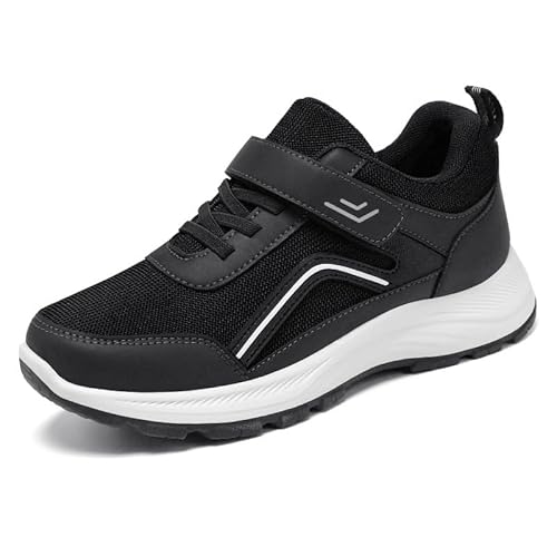 SWZEC Orthoback ORTHOSHOES® Unity - Ergonomischer Klett-Sneaker mit breitem Zehen- & Fersenbereich (Frau Schwarz,40) von SWZEC