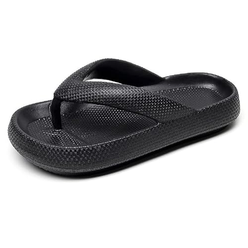 SWZEC Orthoback ORTHOSHOES Cloud Flip-Flops - Ergonomische Sommersandalen gegen Fuß- & Fersenschmerzen (38,Schwarz,39) von SWZEC