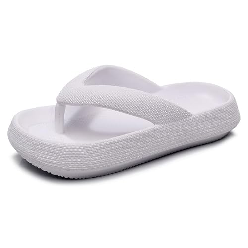 SWZEC Orthoback ORTHOSHOES Cloud Flip-Flops - Ergonomische Sommersandalen gegen Fuß- & Fersenschmerzen (42,Weiß,43) von SWZEC