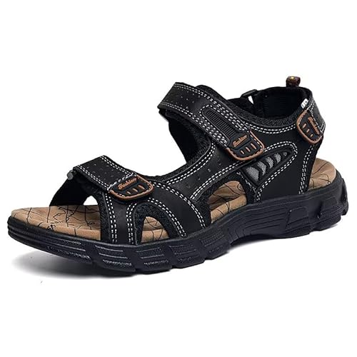 SWZEC Orthopädische Herren Ledersandalen – Bequem, Rutschfest & Ergonomisch – Echtleder mit Fußbett von SWZEC