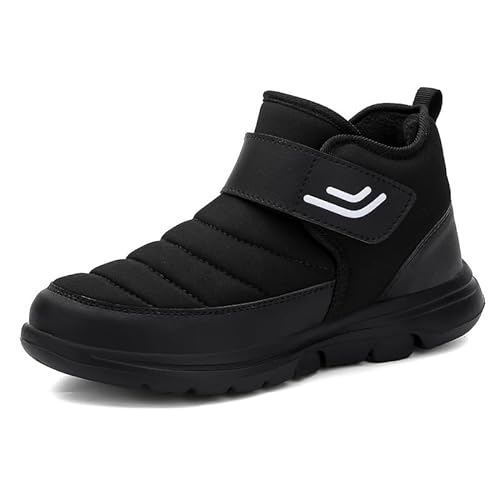 SWZEC Orthopädische Winterschuhe Für Herren Plüsch Lässig Schneestiefel Unisex Größen 35–47 EU (38,Schwarz-138) von SWZEC