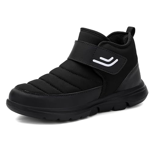 SWZEC Orthopädische Winterschuhe Für Herren Plüsch Lässig Schneestiefel Unisex Größen 35–47 EU (44,Schwarz-138) von SWZEC