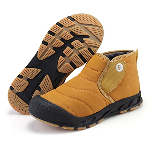 SWZEC Orthopädische Winterschuhe Für Herren Plüsch Lässig Schneestiefel Unisex Größen 35–47 EU (47,Braun) von SWZEC