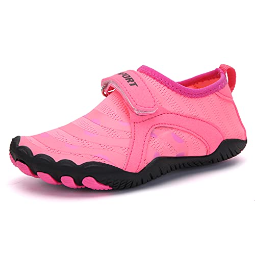 SWZEC OutdoorHeld Das Original Outdoor Kids - rutschfeste Kinder-Barfußschuhe (30,Pink,Grundschulkind) von SWZEC