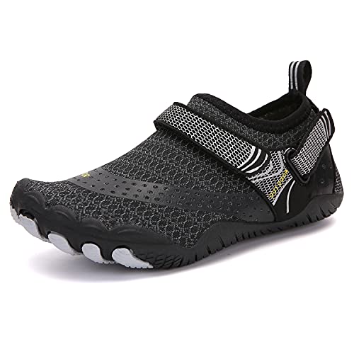 SWZEC OutdoorHeld Das Original Outdoor Kids - rutschfeste Kinder-Barfußschuhe (30,Schwarz 1,Grundschulkind) von SWZEC