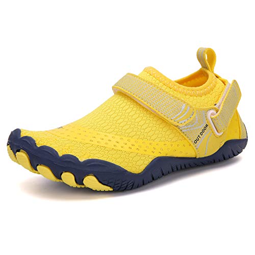 SWZEC OutdoorHeld Das Original Outdoor Kids - rutschfeste Kinder-Barfußschuhe (36,Gelb,Jugendliche) von SWZEC