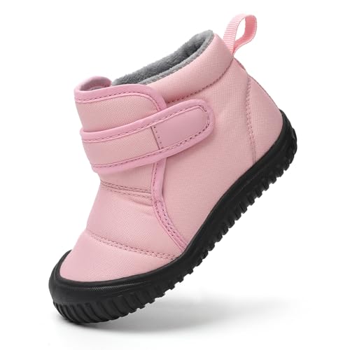 SWZEC Puschies® - Das Original Winter Entdecker - wasserfeste & gefütterte Kinder Barfußschuhe (28,Rosa,Kleinkind) von SWZEC
