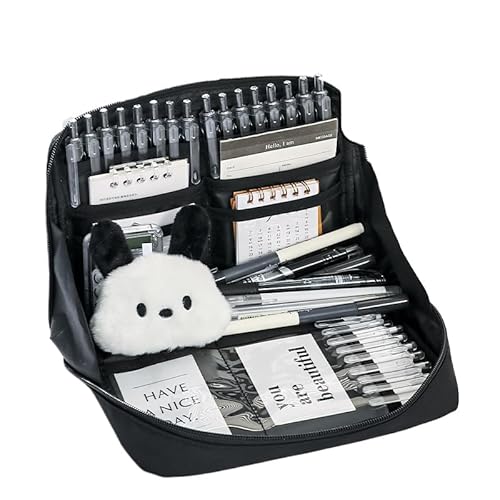 SWZEC Refttenw Federmäppchen Federmäppchen Schreibwaren Schreibtisch Organizer,Große Kapazität(Schwarz,230mm*60mm*160mm) von SWZEC