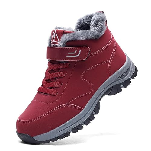 SWZEC Orthoday Winterschuhe: Wärme und Fußunterstützung im Winter (42,Rot-519) von SWZEC
