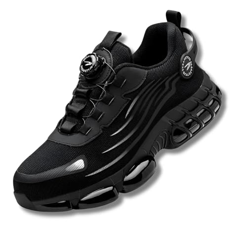 SWZEC TRENDVILLA Herman – ORTHOPÄDISCHE Sicherheitsschuhe FÜR Herren: LEICHT, Stahlkappe, rutschfest, PANNENSICHER (37,Schwarz) von SWZEC