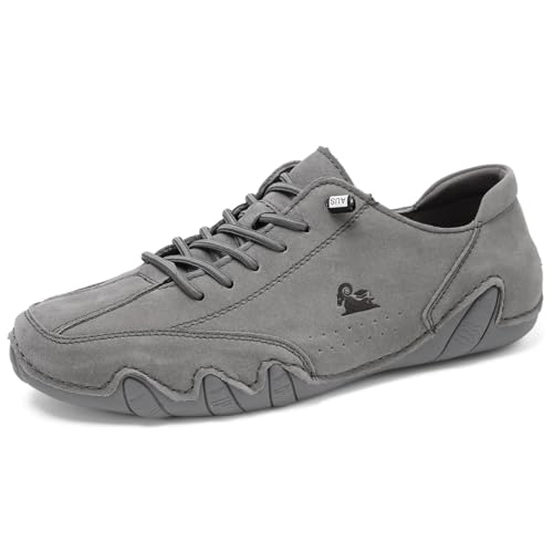 SWZEC Ultra-bequemer Barfußschuhe aus Leder (Grau,45) von SWZEC