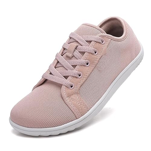 SWZEC Ventura Barfuß Lowtop - Bequeme Wanderschuhe Barfußschuhe (42,Rosa) von SWZEC