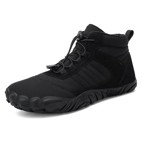 Winter Pro - Wasserfeste Barfußschuhe OutdoorHeld Herren Hike Feldluft Polar Wander Barfußschuhe Thermo (40,Schwarz) von SWZEC