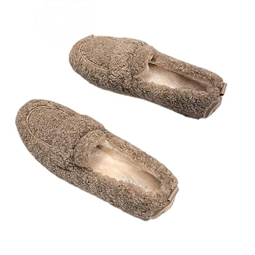 SWZEC Wolff - Plüsch-Pantoffel-Schuhe Wolffashion (Braun,39) von SWZEC