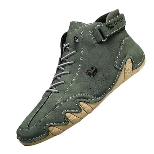 SWZEC Wolff Ultra-bequemer Rutschfester Barfußschuh aus echtem Leder Unisex (36,Grün) von SWZEC