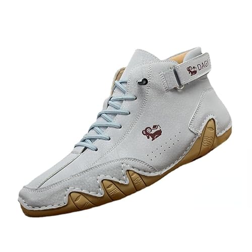 SWZEC Wolff Ultra-bequemer Rutschfester Barfußschuh aus echtem Leder Unisex (37,Blau) von SWZEC