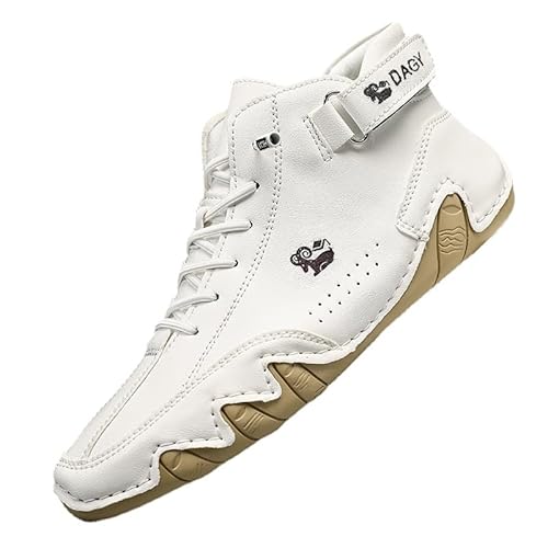 SWZEC Wolff Ultra-bequemer Rutschfester Barfußschuh aus echtem Leder Unisex (38,Weiß) von SWZEC