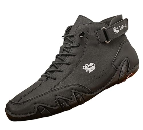 SWZEC Wolff Ultra-bequemer Rutschfester Barfußschuh aus echtem Leder Unisex (41,Schwarz) von SWZEC