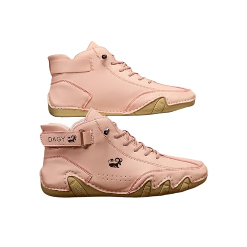 SWZEC Wolff Ultra-bequemer Rutschfester Barfußschuh aus echtem Leder Unisex (42,Rosa) von SWZEC