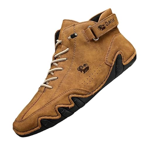 SWZEC Wolff Ultra-bequemer Rutschfester Barfußschuh aus echtem Leder Unisex (46,Braun) von SWZEC