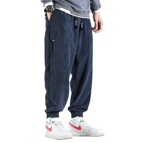SWZEC Zarofia ERIC – DIE STYLISCHE UND EINZIGARTIGE Hose AUS Cord (Blau,2XL(70-80KG)) von SWZEC