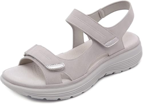SWZEC orthopadische schuhe - orthopädische sandalen damen (Grau,39) von SWZEC