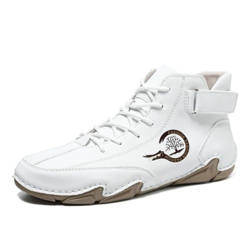 SWZEC wasserdichte Leder-Barfußschuhe (Weiß,46) von SWZEC