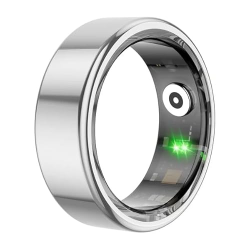 Smart Ring Pro R02 Mit Blutdruckmessung Für Herren Damen Ios & Android IP68 (Silber,10# (19.8mm)) von SWZEC