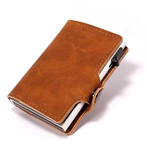 Smart Wallet Herren Karten Portemonnaie| Slim Wallet Kreditkartenetui | Kartenhalter Geldbeutel Herren| Geldbörse Mini (Braun-2) von SWZEC