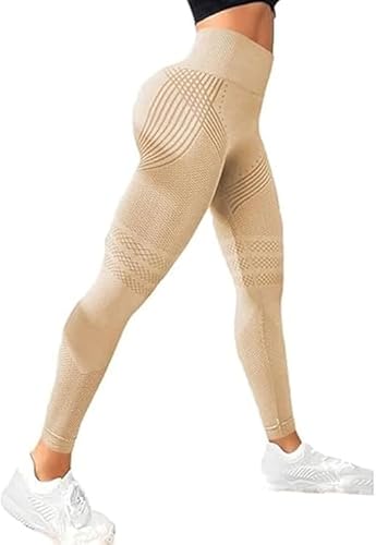 Wolff Anti Cellulite Leggings Mit Kompression 3D (L,Khaki) von SWZEC
