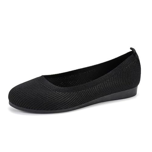 Wolff Orthopädische Schlupfschuhe Slip-On Ballerinas Damen (Schwarz,36) von SWZEC