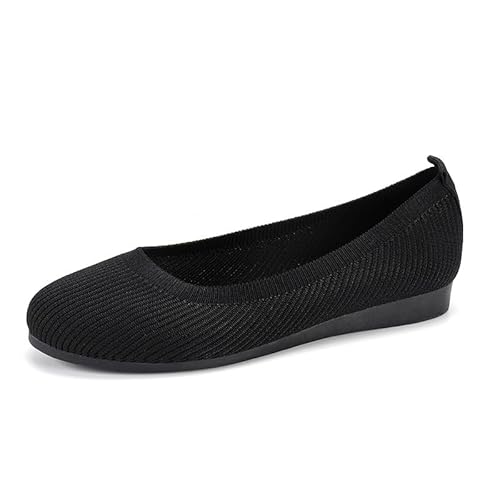 Wolff Orthopädische Schlupfschuhe Slip-On Ballerinas Damen (Schwarz,38) von SWZEC