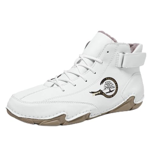 wasserdichte Leder-Barfußschuhe (Weiß Plus Samt,36) von SWZEC