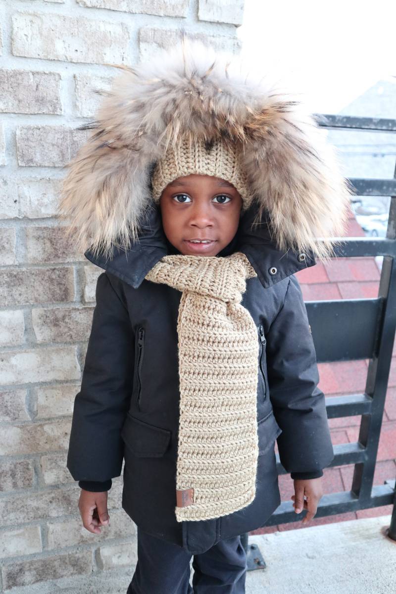 Unisex Kleinkind Kind Gehäkelte Mütze Beanie Skully Und Schal-Set "Warm Ribbed & Scarf Set" von SWadesHandmades
