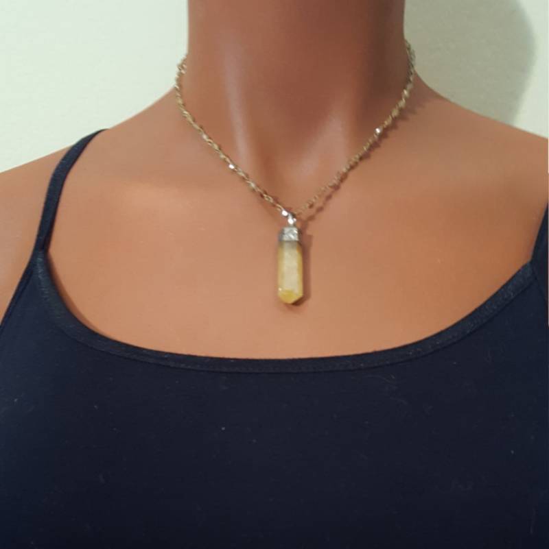 Goldene Rutilquarz Mit Passenden Kristall Perle Draht Wickelkette von SWearJewelry