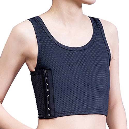 SXLLZSLC 3 Hakenreihen Brustbinder für Transgender-FTM Trans Lesben Sport-BH Kompression Brustbinde (S-5XL) von SXLLZSLC
