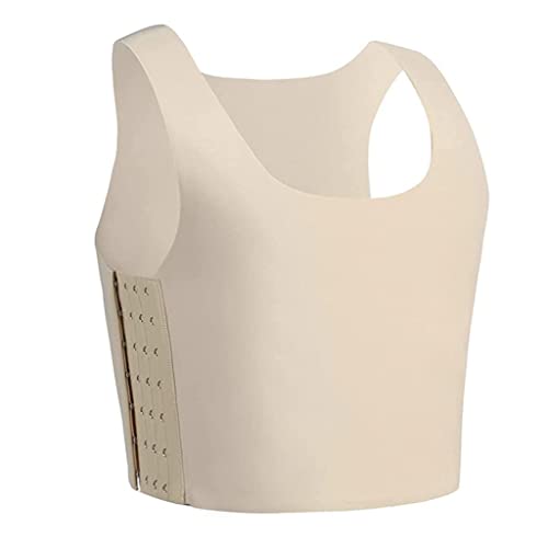 SXLLZSLC Brustbinder für Transgender-FTM Binder Trans Frauen Tomboy Lesben Super Flach Kompressionsband 3 Reihen Haken Kurzes BH-Tanktop von SXLLZSLC