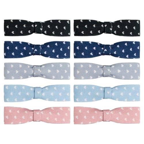 SXQLYH 10 Stück Schleifen-Haarspangen stoff, 5 Paar Haarspange Haarschleifen Mädchen, Schleifen Haarklammern, Rutschfeste Krokodil-Haarspangen, Haarschmuck für Mädchen, Frauen (1) von SXQLYH