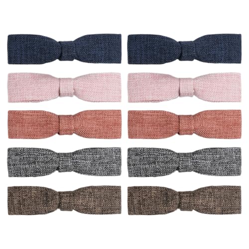 SXQLYH 10 Stück Schleifen-Haarspangen stoff, 5 Paar Haarspange Haarschleifen Mädchen, Schleifen Haarklammern, Rutschfeste Krokodil-Haarspangen, Haarschmuck für Mädchen, Frauen (4) von SXQLYH