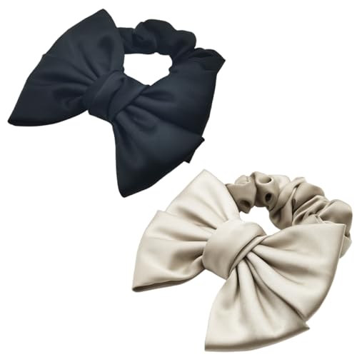 SXQLYH Damen Haargummis Scrunchies Satin mit Schleife für Damen,Scrunchies Satin elastisch,Haargummi Ballerina-Schleife,Zopfgummi,Pferdeschwanzhalter Haarschmuck für Frauen Mädchen von SXQLYH