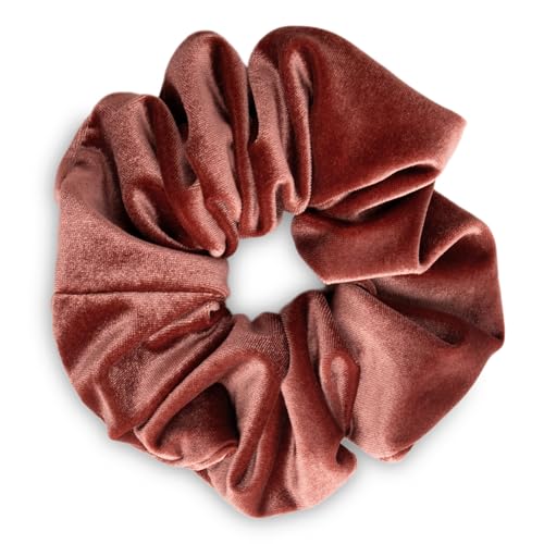 SXQLYH Haargummi Scrunchie Samt Velvet Elastics, Große Haargummi Dickes Weiches Bequemes Samthaargummi, Scrunchies Pferdeschwanz Halter Winterhaar Bobble für Damen Dickes Langes Haar (Koralle) von SXQLYH