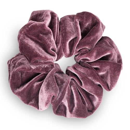 SXQLYH Haargummi Scrunchie Samt Velvet Elastics, Große Haargummi Dickes Weiches Bequemes Samthaargummi, Scrunchies Pferdeschwanz Halter Winterhaar Bobble für Damen Dickes Langes Haar (Lila) von SXQLYH