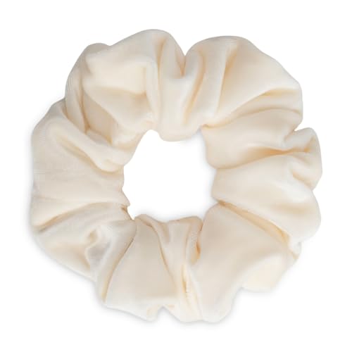 SXQLYH Haargummi Scrunchie Samt Velvet Elastics, Große Haargummi Dickes Weiches Bequemes Samthaargummi, Scrunchies Zopfgummi Pferdeschwanz Halter Hair Bobbles für Damen Dickes Langes Haar (Beige) von SXQLYH