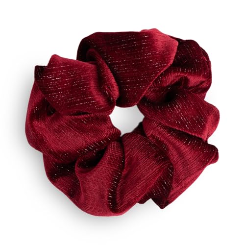 SXQLYH Haargummi Scrunchie Samt Velvet Elastics,Große Haargummi Dickes Weiches Bequemes Glänzender Samthaargummi,Scrunchies Pferdeschwanz Halter Haar Bobble für Damen Dickes Langes Haar (Burgunderrot) von SXQLYH