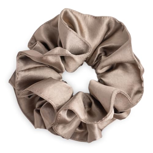 SXQLYH Haargummi Scrunchie Satin für Damen,Zopfgummi,Dreidimensionales Styling-Haargummi Weich Elastisch Skrunschis,Damen Pferdeschwanzhalter Haarband Für Frauen Dickes Langes Haar (Kaki) von SXQLYH