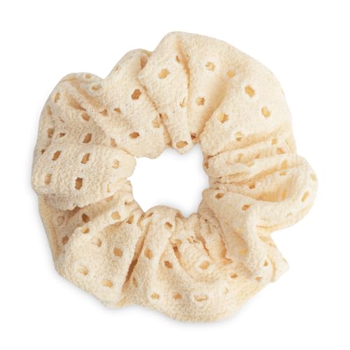 SXQLYH Haargummi Scrunchie Stoff Elastics, Hair Bobbles Haargummi Dickes Weiches Bequemes Zopfgummi, Scrunchies Pferdeschwanz Halter Bobble für Damen Dickes Langes Haar (Gelb) von SXQLYH